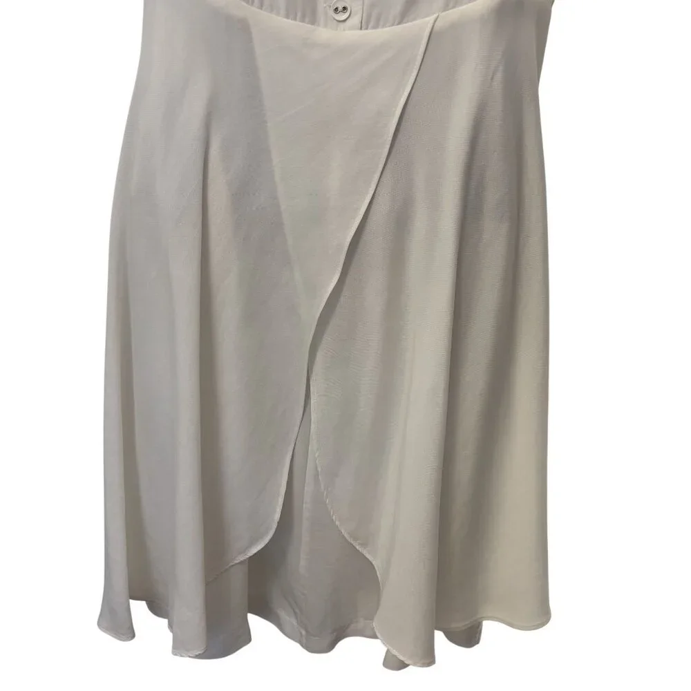 Charles Chang-Lima White Sleeveless Asymmetrical Dress With Button Back & Jewel - Picture 6 of 13